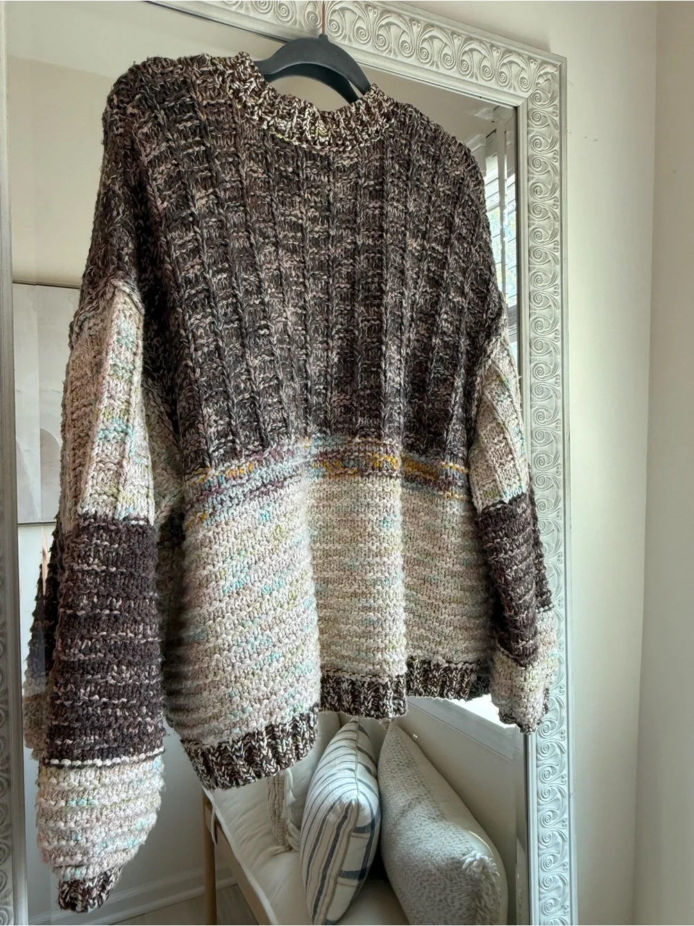 Free People Gorgeous Cozy Isabella MoonBeam Chunky Cardigan